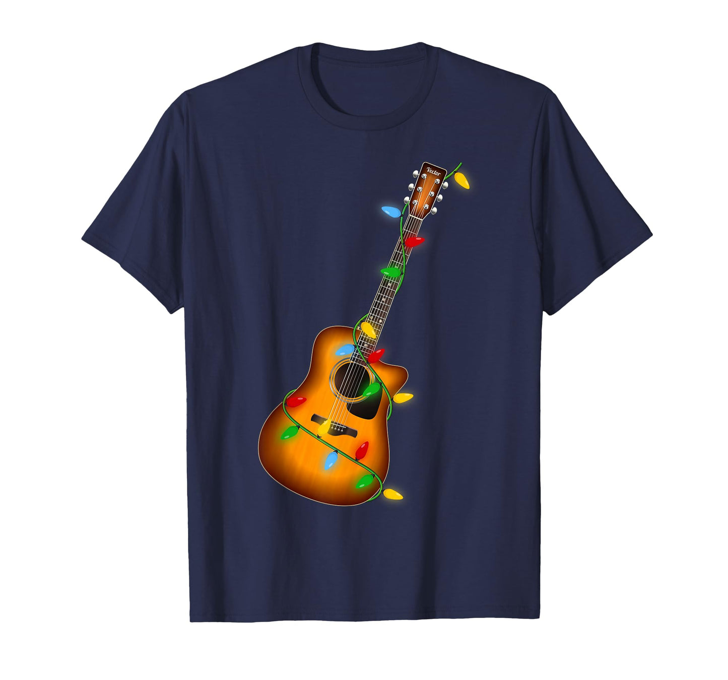 Guitar Christmas Lights Funny Musical Guitar Guitarist Xmas T-Shirt