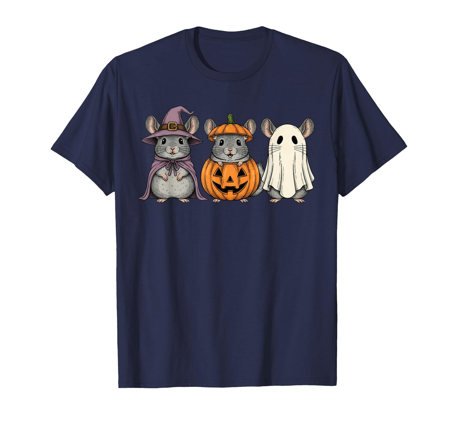 Spooky Ghost Chinchilla Lover Pumpkin Halloween T-Shirt