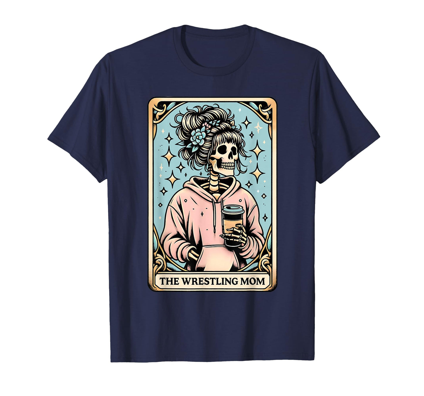 Vintage The Wrestling Mom Tarot Card Skeleton Mama Mom T-Shirt