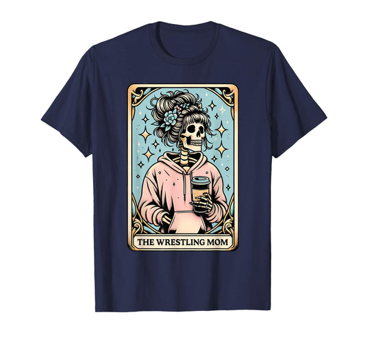 Vintage The Wrestling Mom Tarot Card Skeleton Mama Mom T-Shirt