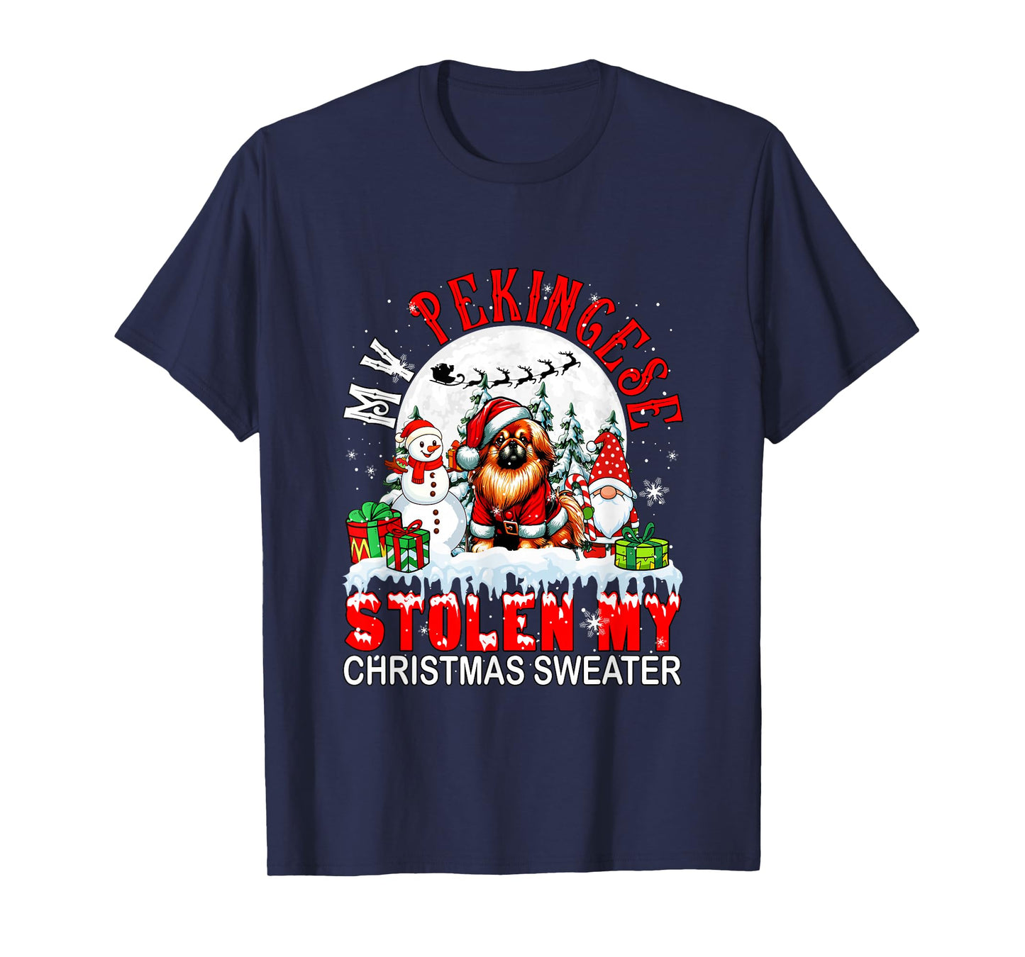 My Pekingese Stolen My Christmas Sweater Santa Dog Owner T-Shirt