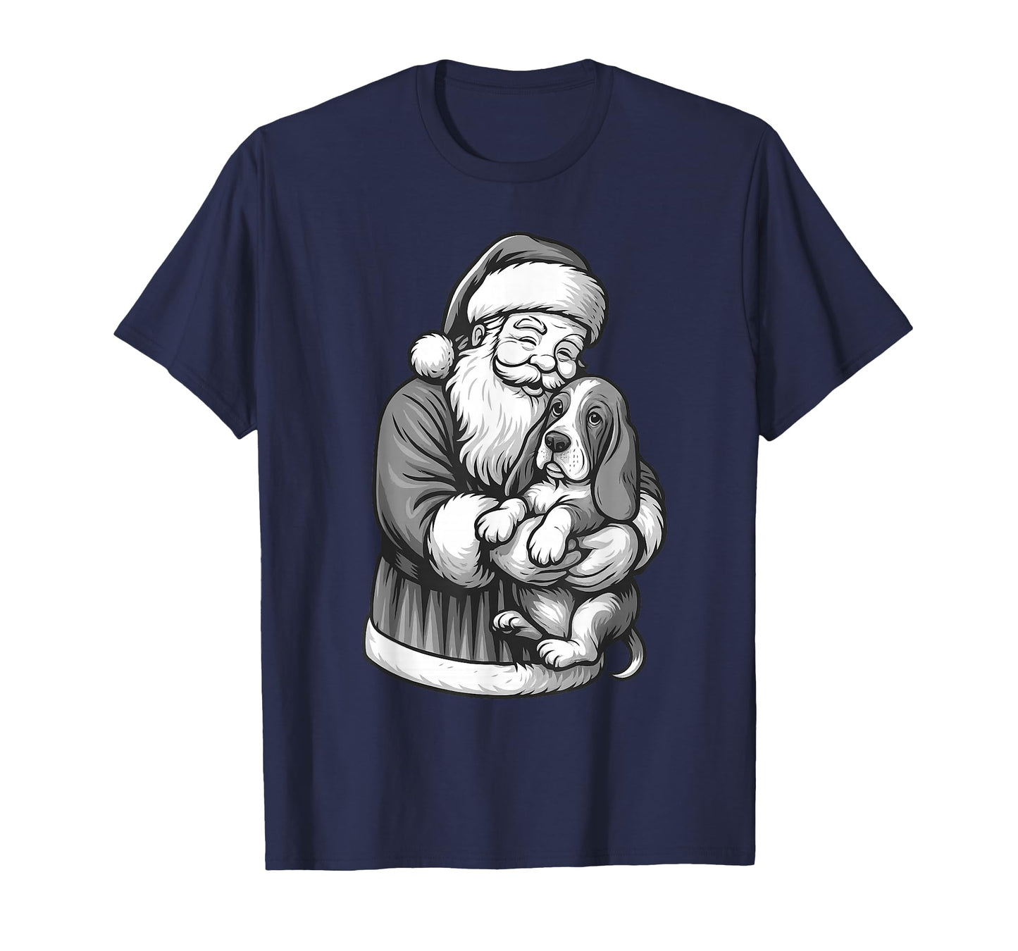 Basset Hound Santa Claus Christmas Dog Lover T-Shirt