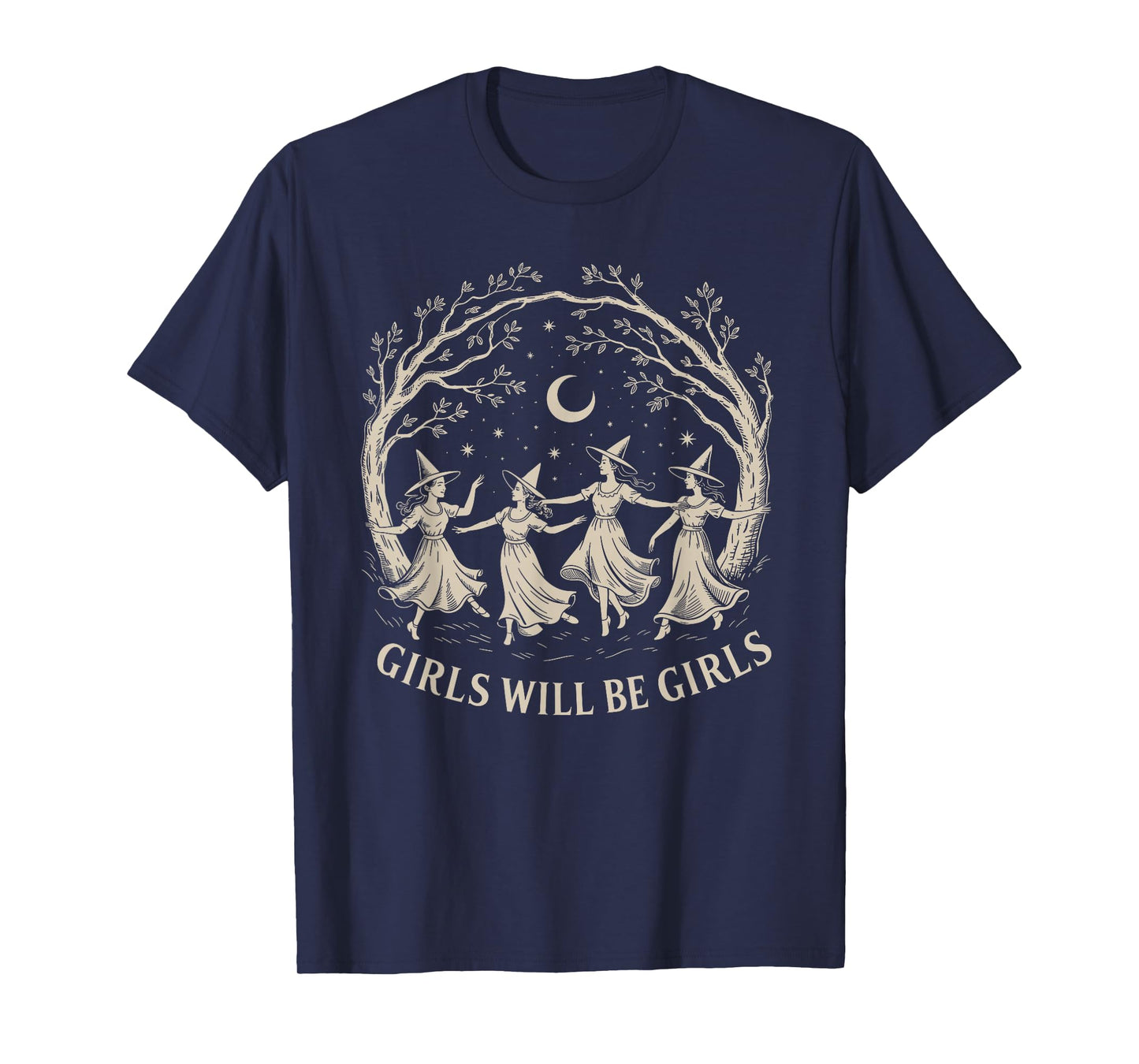 Girl Will Be Girls Witchy Vibes Vintage Halloween T-Shirt
