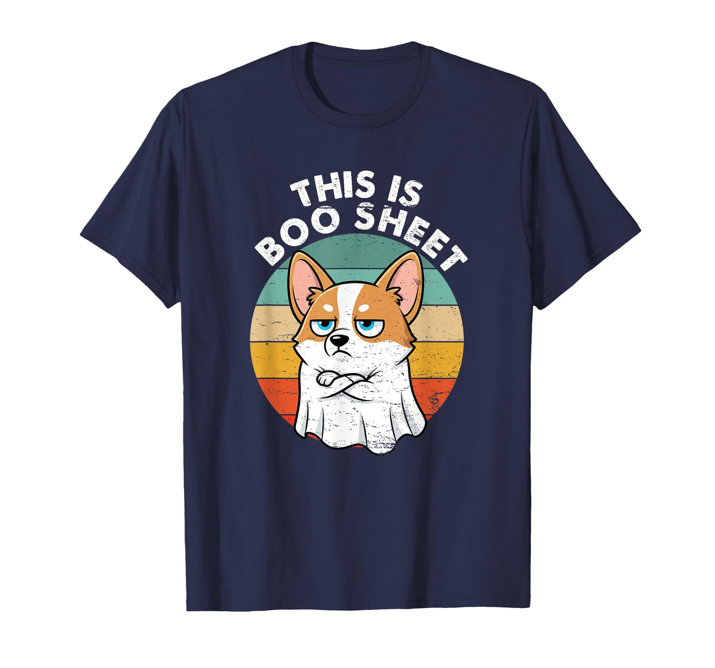 This is Boo Sheet Corgi Dog Retro Halloween Funny Dog T-Shirt