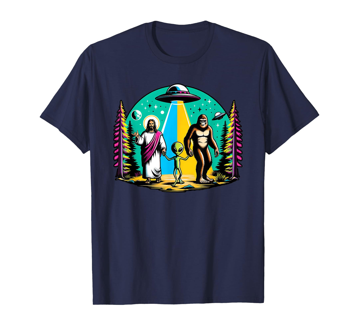 Jesus, Alien, Bigfoot and UFO's T-Shirt
