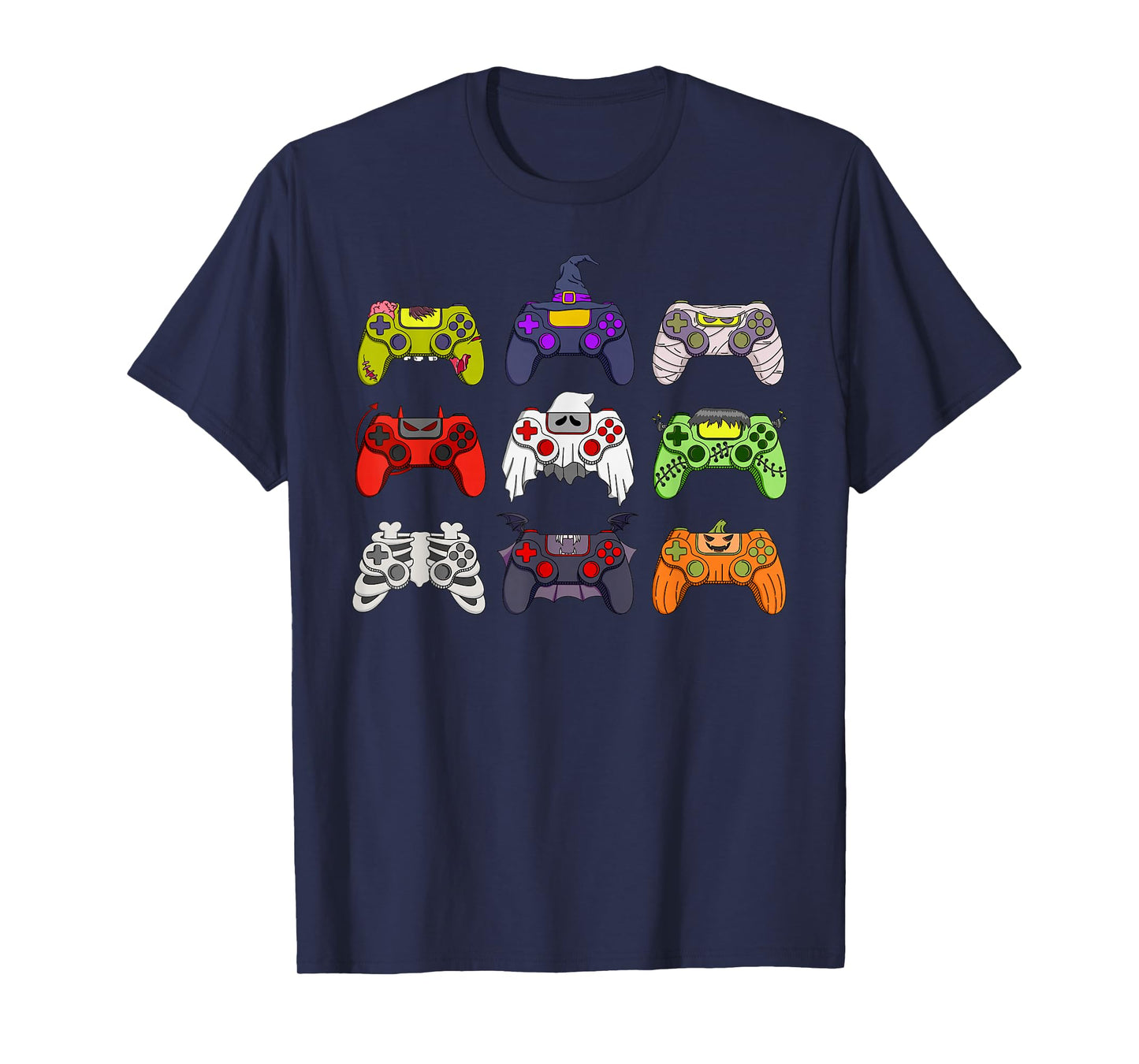 Skeleton Zombie Gaming Controllers Mummy Halloween Boys Kids T-Shirt