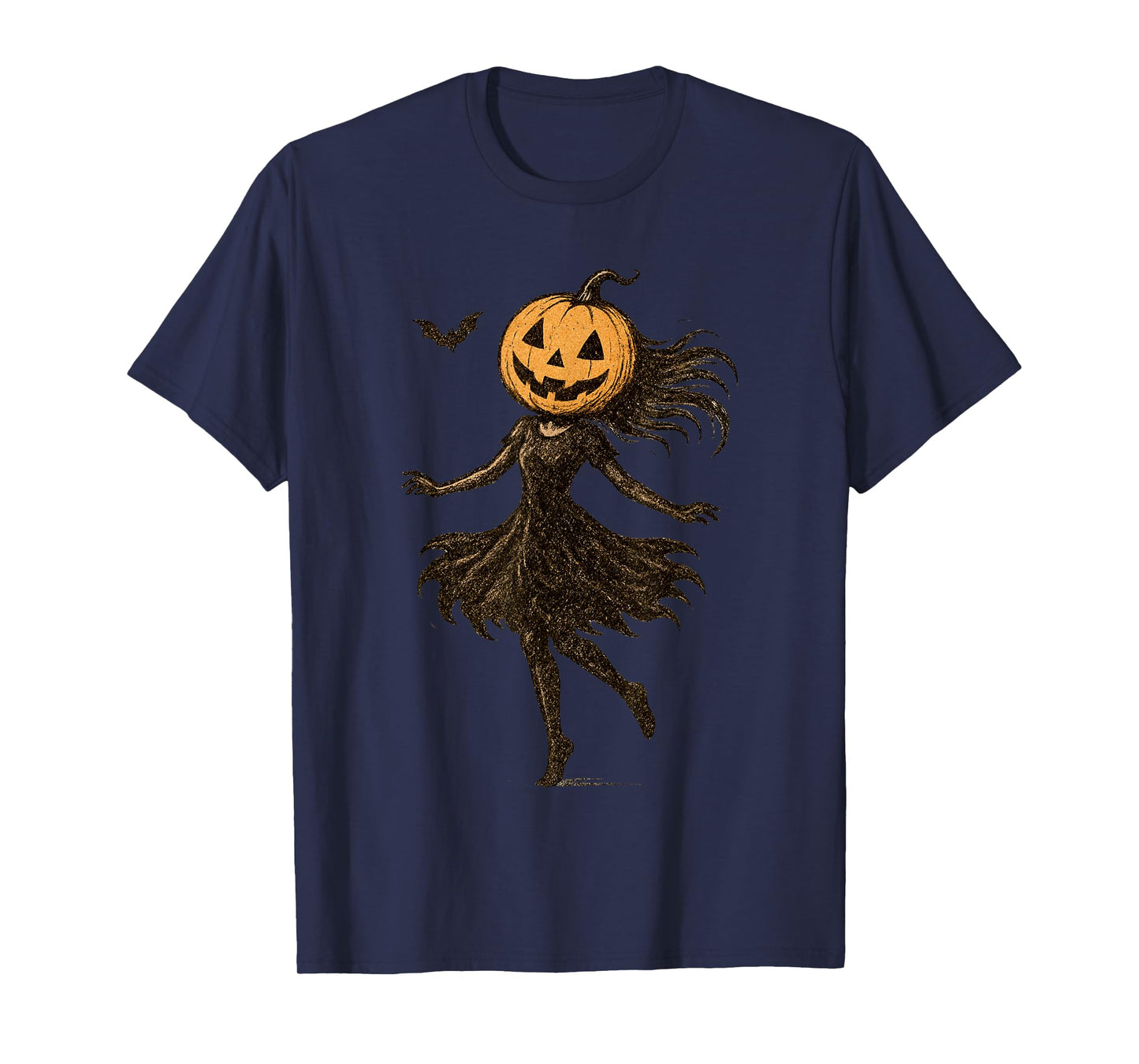 Pumpkin Lady Halloween Scary Gothic Goth Spooky Season T-Shirt