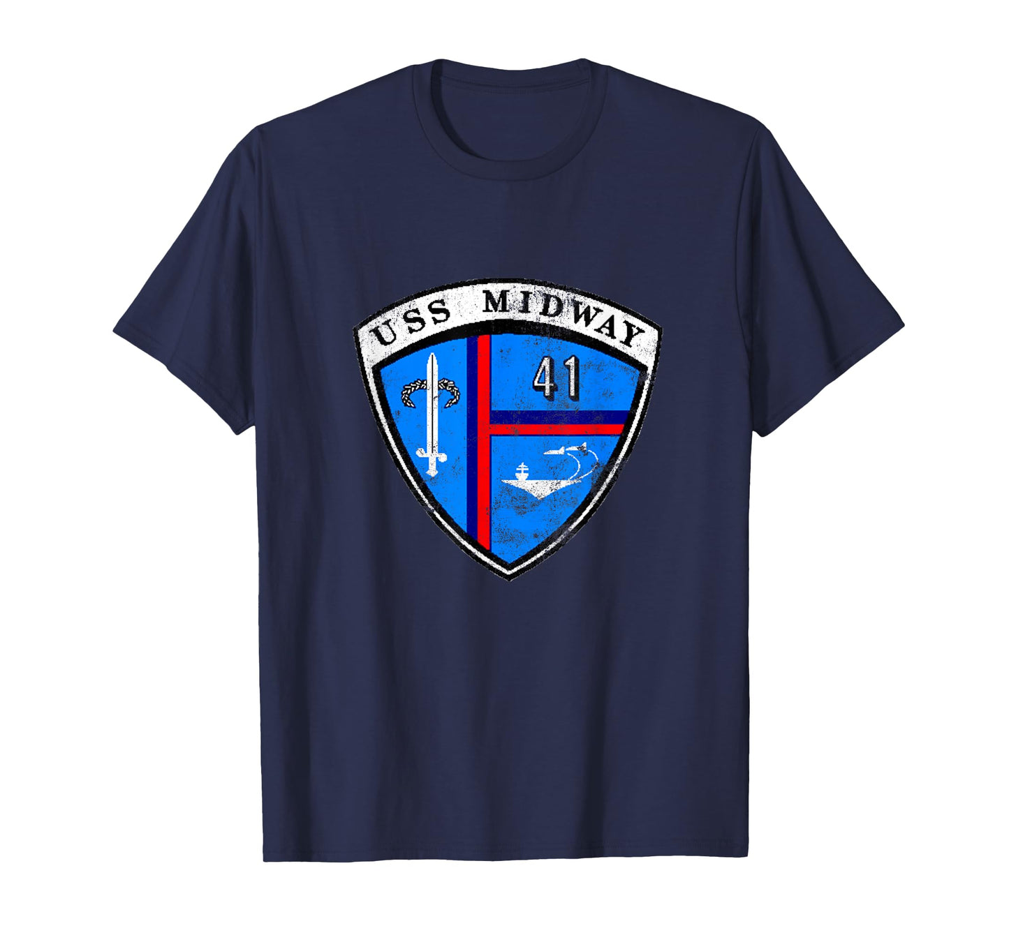 USS Midway CV 41 Aircraft Carrier Veteran Flag Patriotic T-Shirt