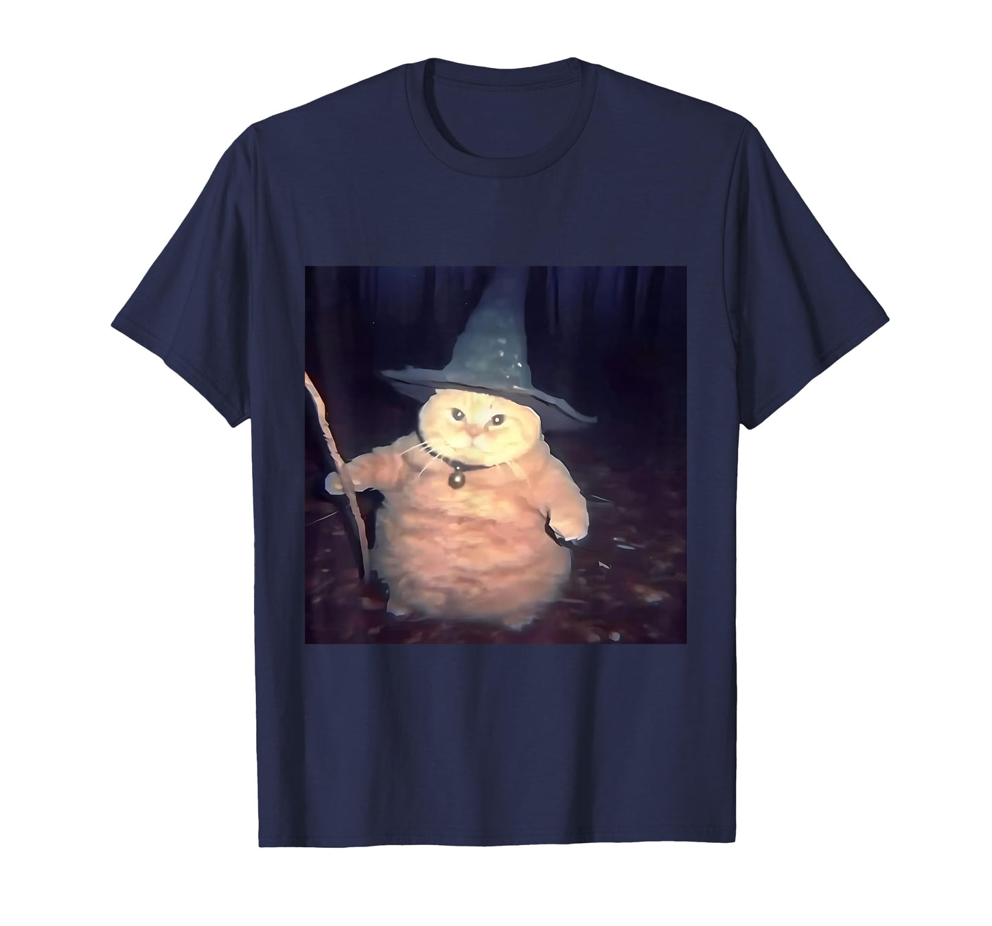 Cheeseball The Wizard Cat Vintage 90s Orange Cat Witch Cat T-Shirt