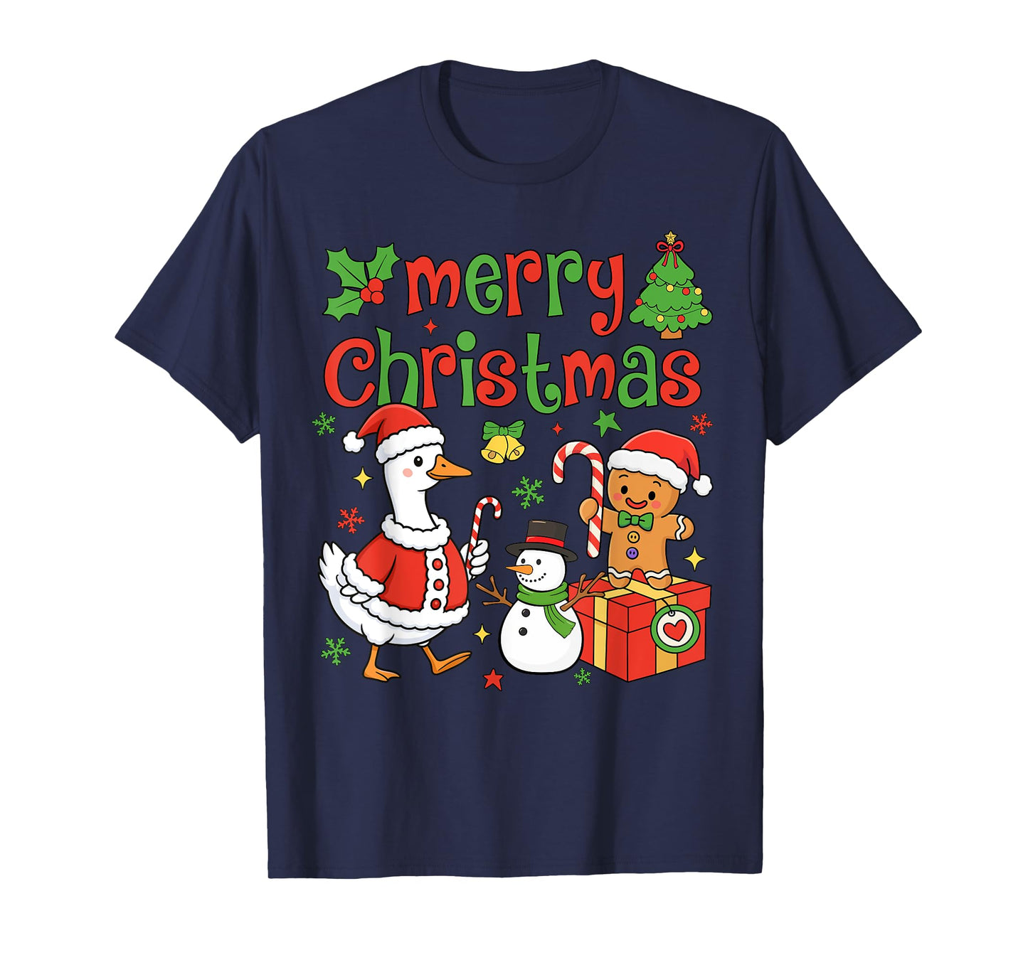Merry Christmas Funny Merry Goosemas Christmas Silly Goose T-Shirt
