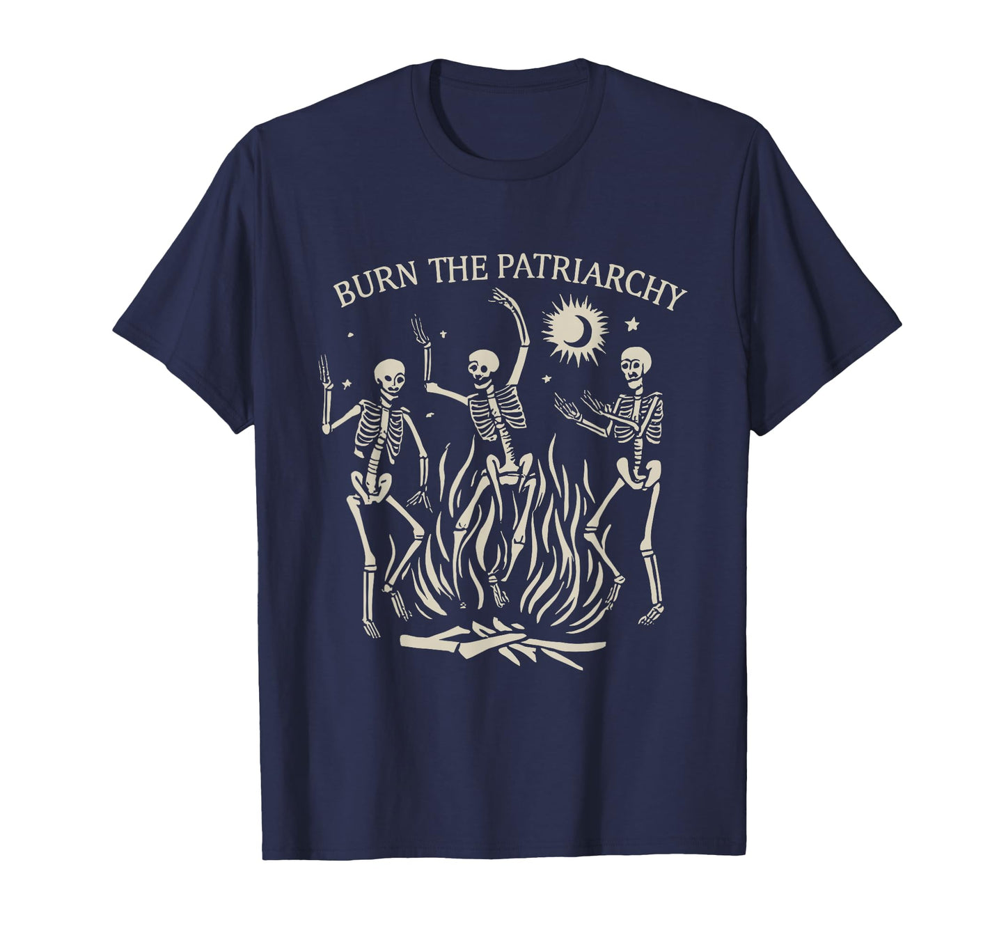 Burn The Patriarchy Halloween Salem Witch Skeleton Dancing T-Shirt