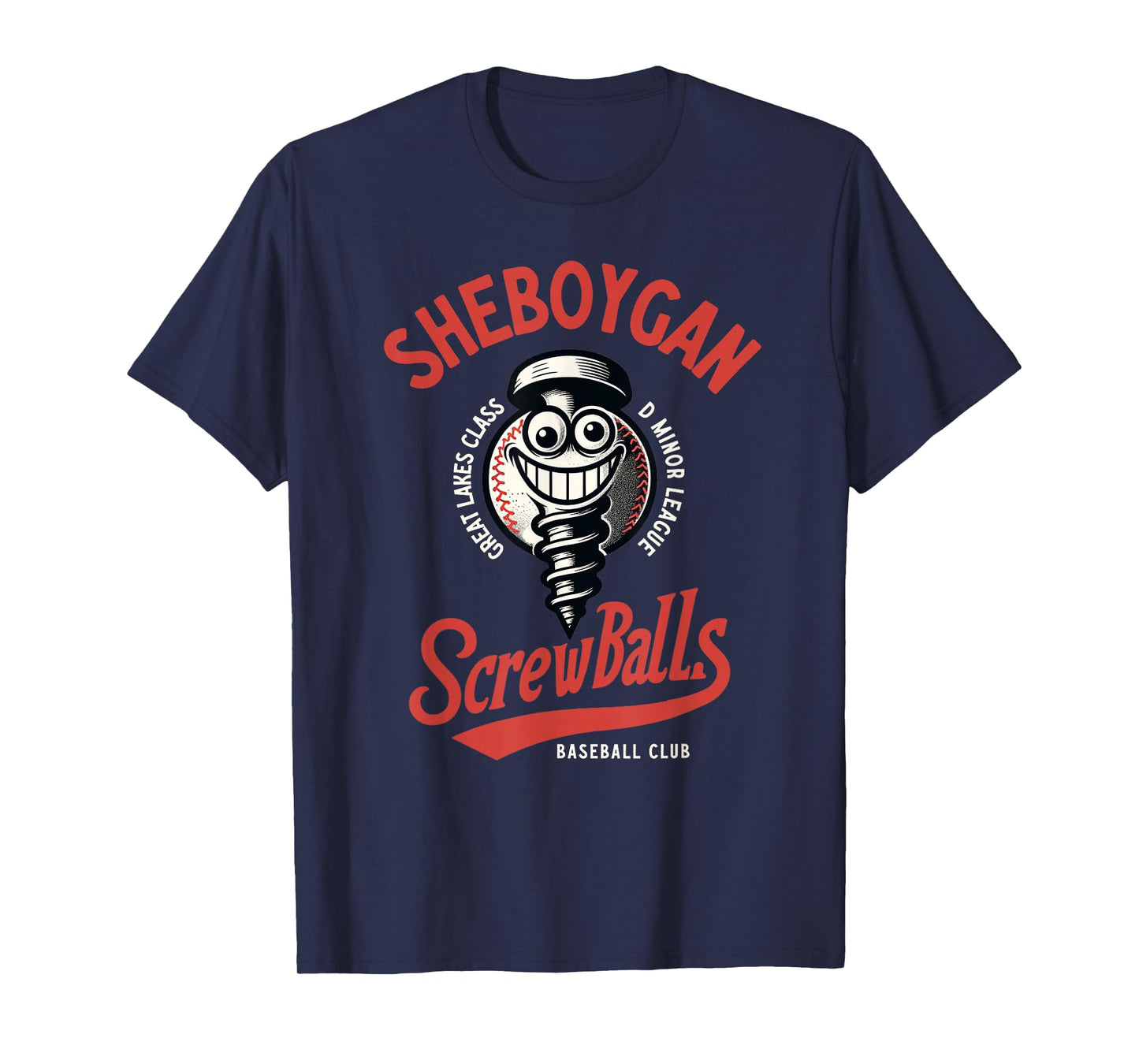 Sheboygan Screwballs Retro Minor League Baseball Team T-Shirt