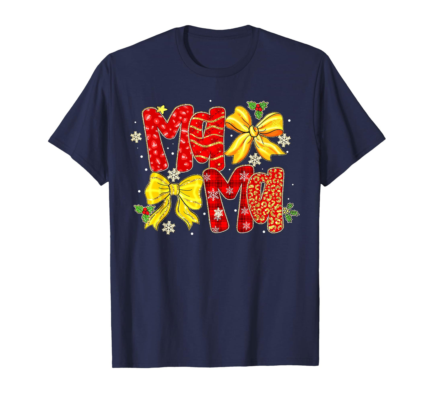 Mama Santa Christmas Family Matching Pajamas Xmas T-Shirt