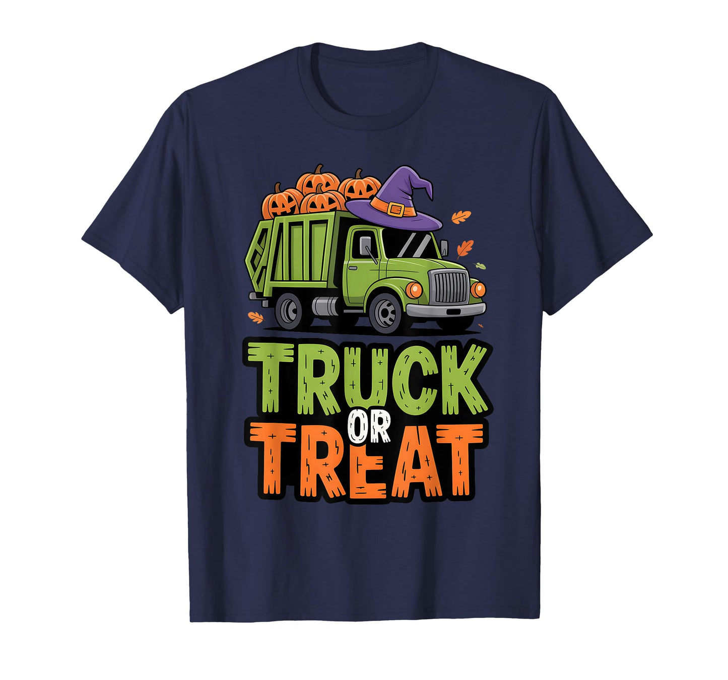 Kids Garbage Truck Pumpkins Toddler Baby Boys Halloween Kids T-Shirt