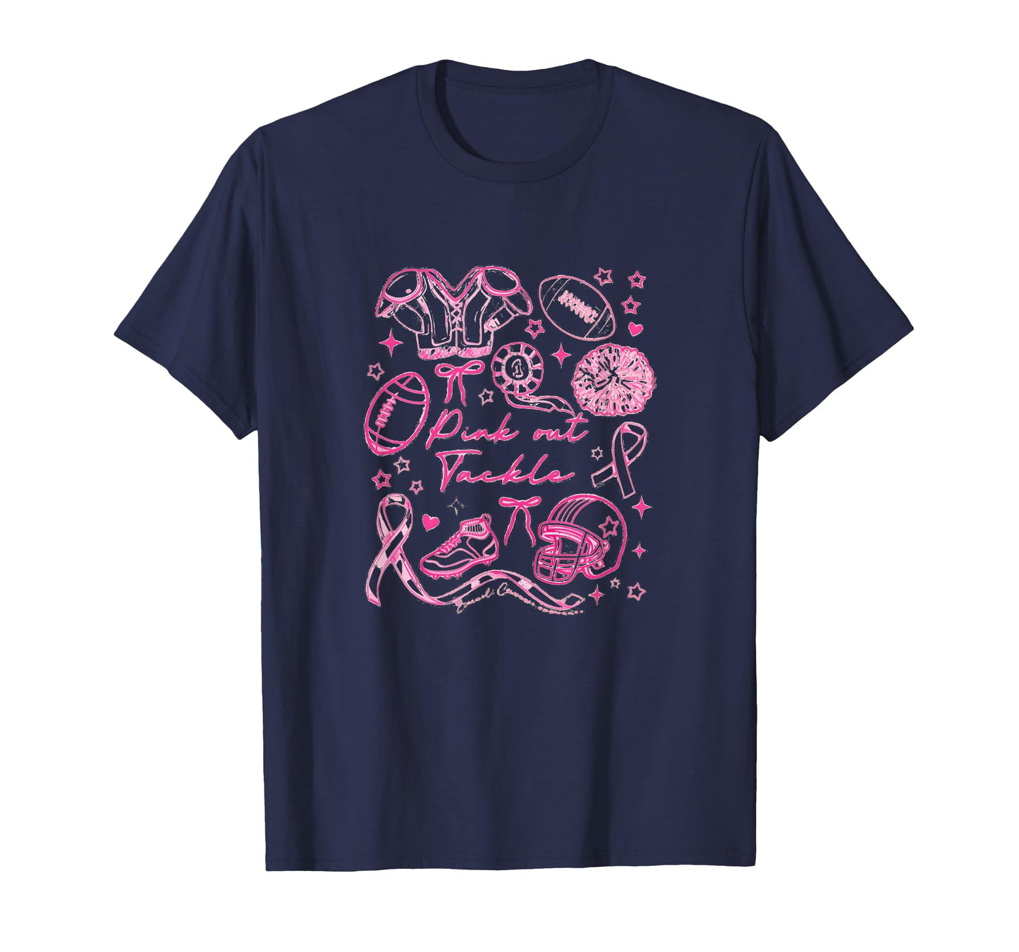 Pink Out Tackle Cancer Football, Breast Cancer Awareness Gam T-Shirt