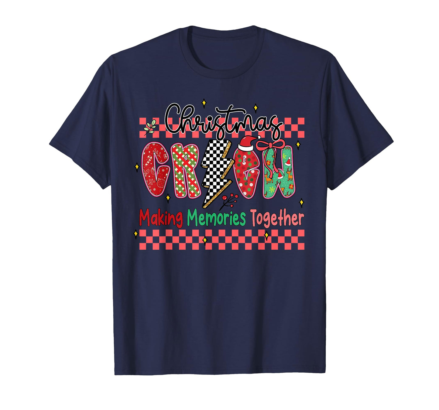 Christmas Crew Xmas Lights Family Matching Pajamas Holiday T-Shirt