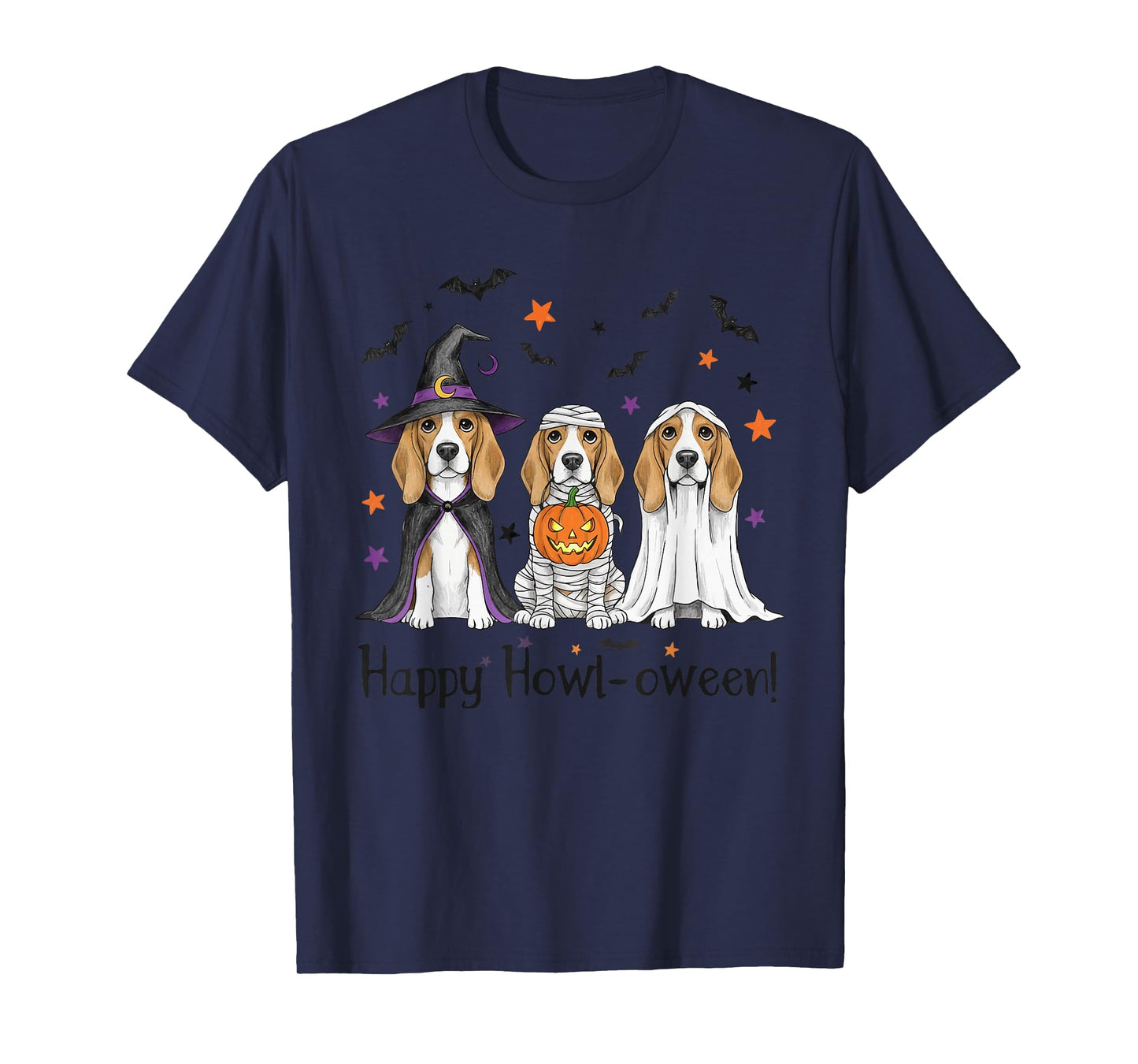 Beagle Halloween Costume Witch Mummy Ghost Pumpkin T-Shirt