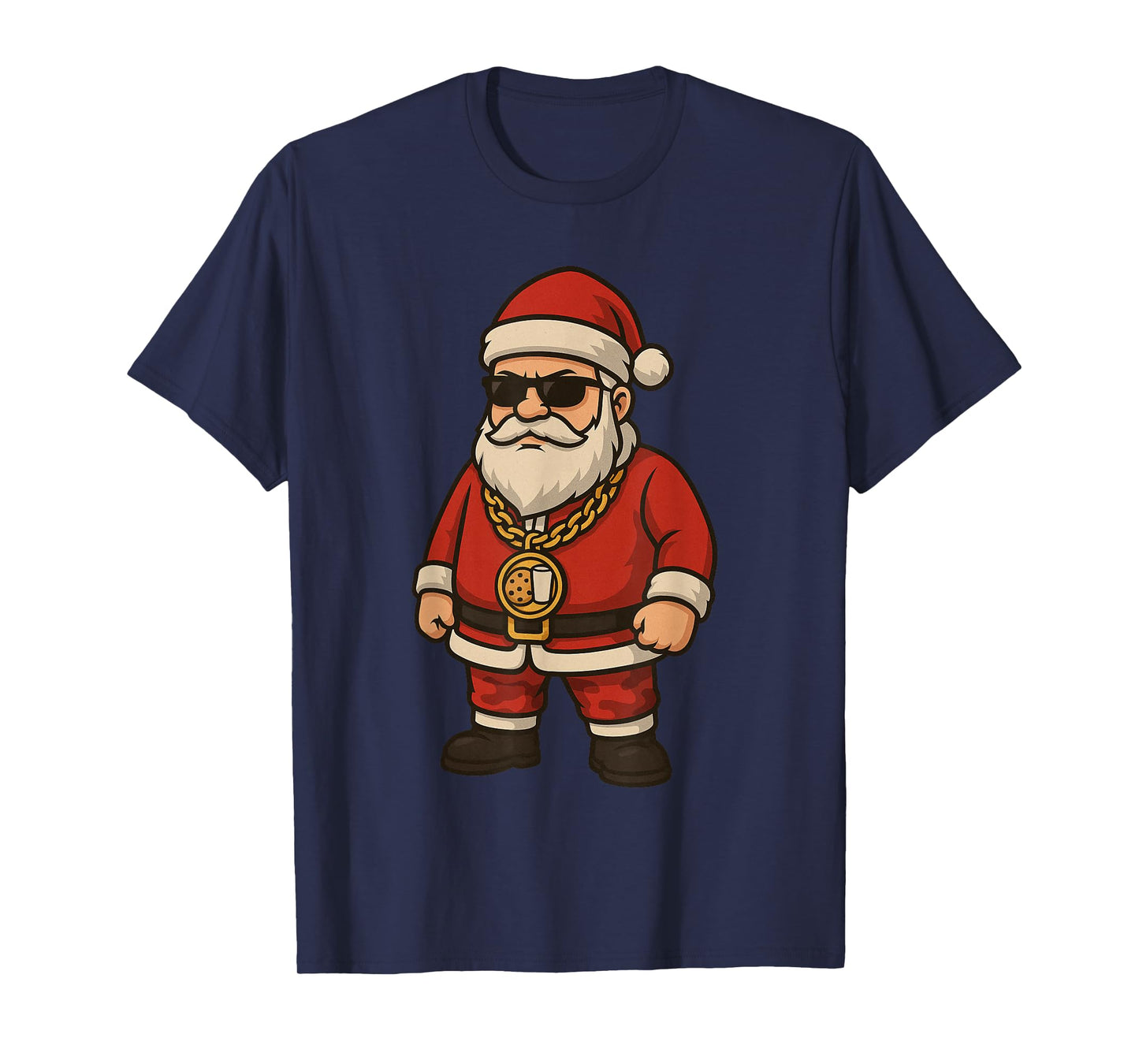 Funny Hip Hop Santa Gansta Streetwear Hustle Christmas Milk T-Shirt