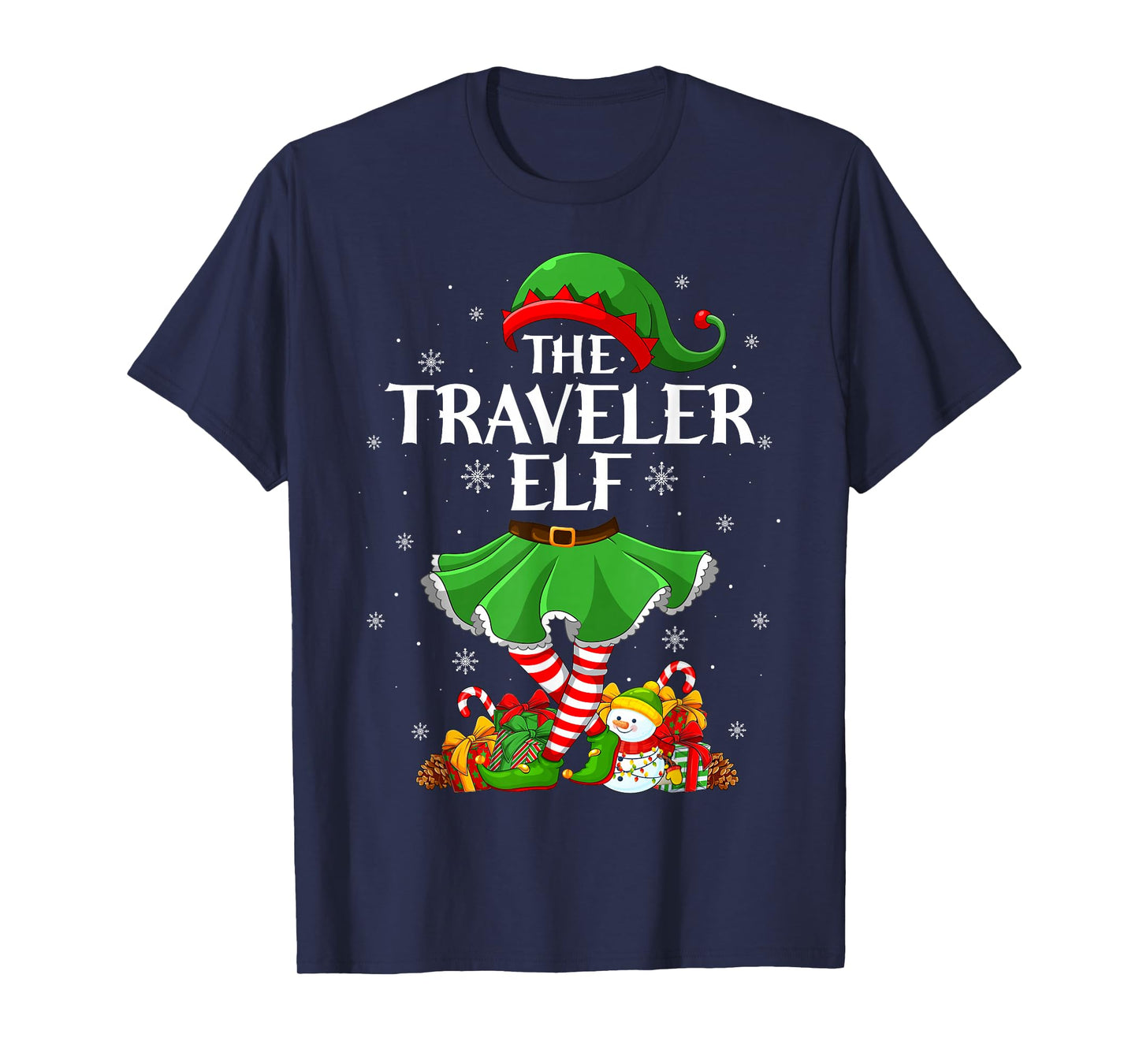 Traveler Elf Christmas Family Elf Squad Xmas Girls Women T-Shirt