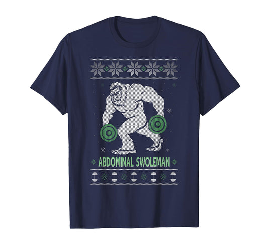 Abdominal Swoleman Christmas Gym Weightlifter T-Shirt