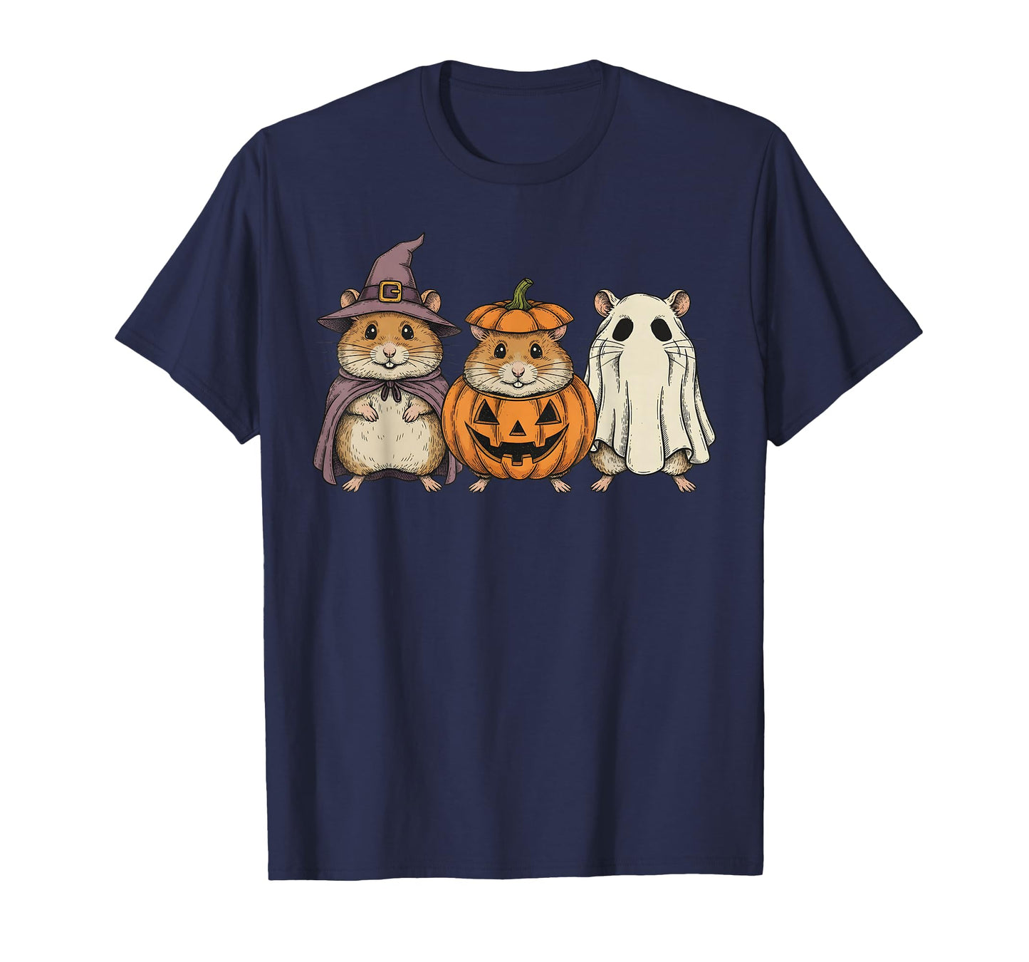 Spooky Ghost Hamster Lover Pumpkin Halloween T-Shirt