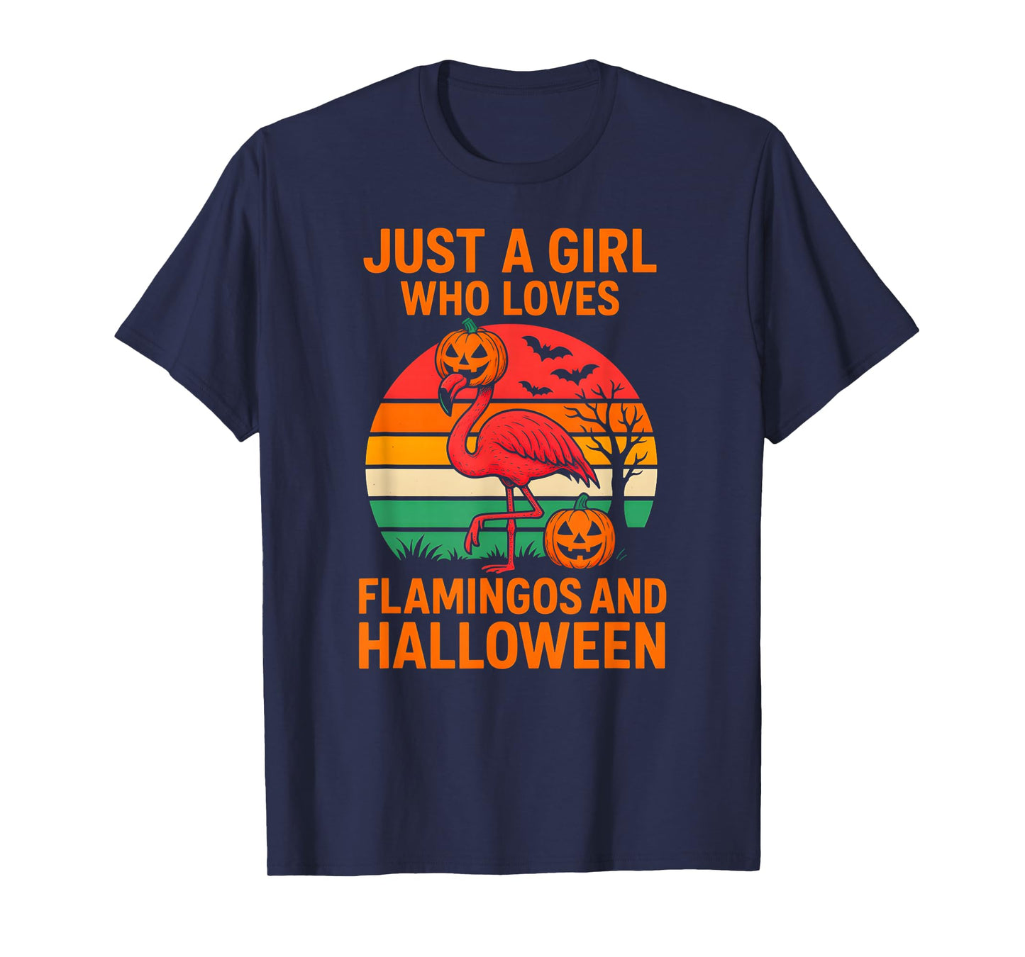 Flamingo Witch Girl Loves Cute Girls Spooky Flamingo T-Shirt