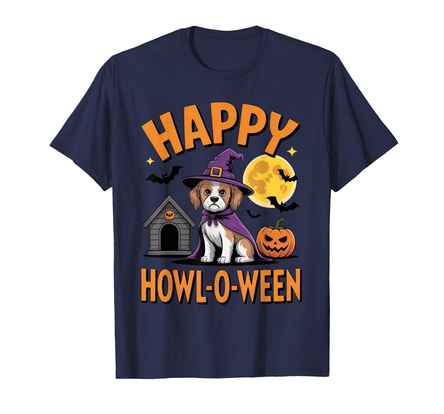 Happy Howl-O-Ween Dog Lovers Halloween Fun Costume Tee T-Shirt