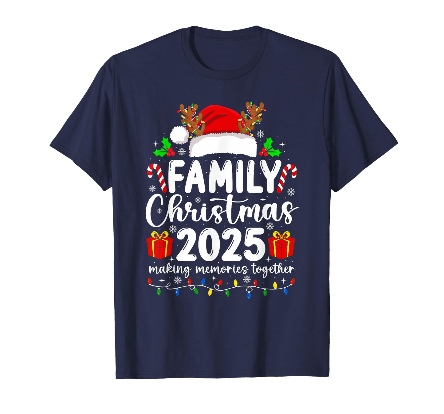 Family Christmas 2025 Matching Squad Santa Elf Funny Xmas T-Shirt