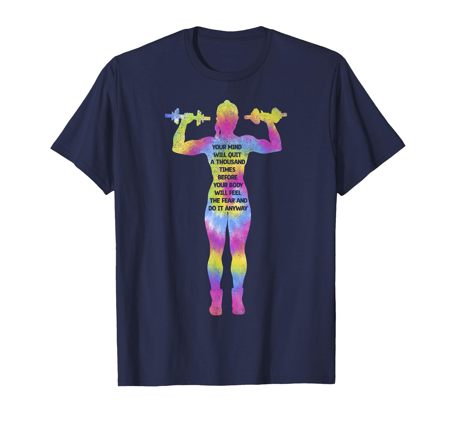 Motivating Fitness Woman Bodybuilding Gym Tie Dye Workout T-Shirt