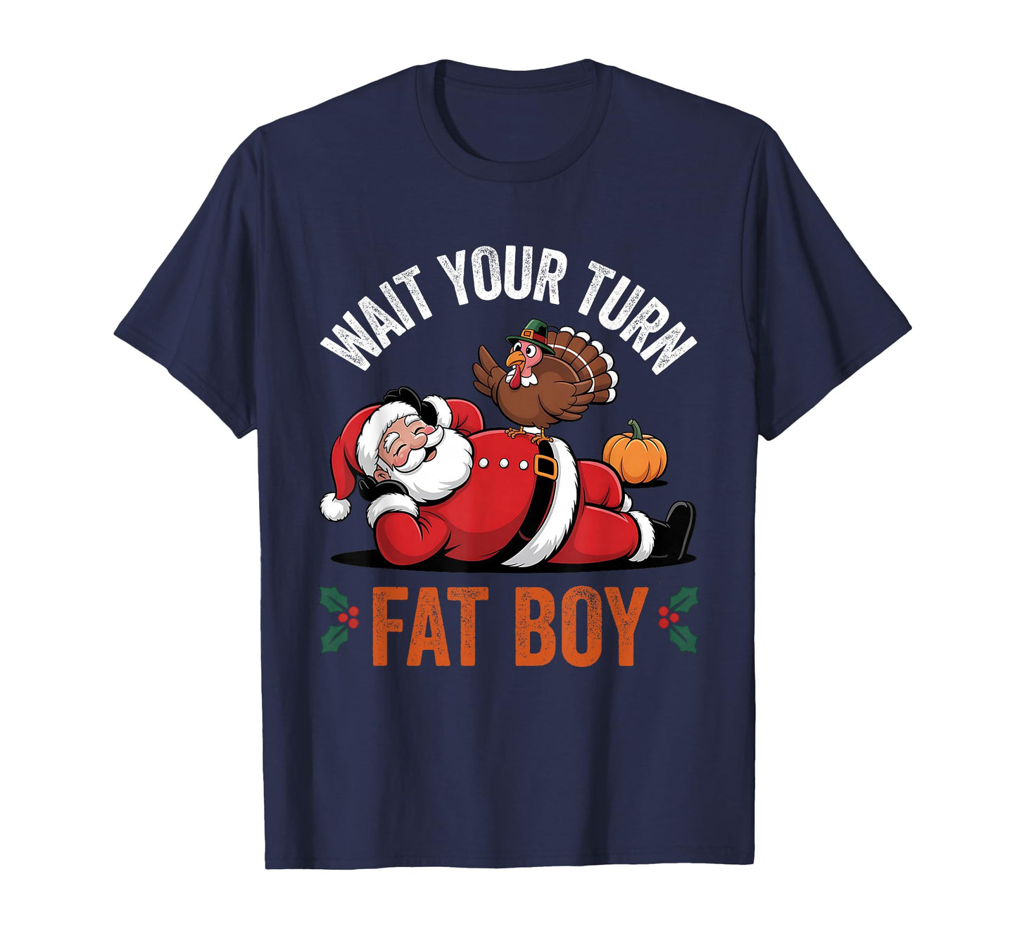 Funny Thanksgiving Christmas Turkey vs Santa for Men Women T-Shirt