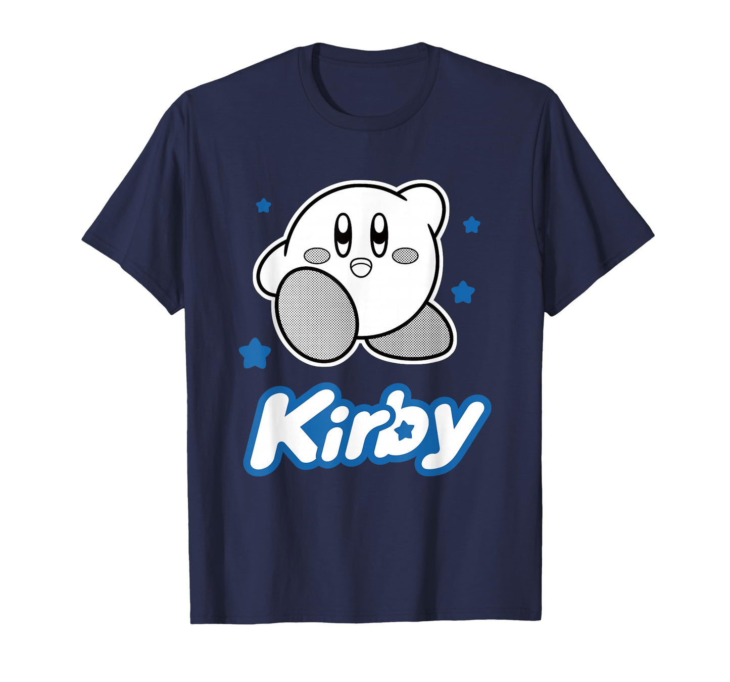 Kirby Blue Stars Big Character Portrait T-Shirt