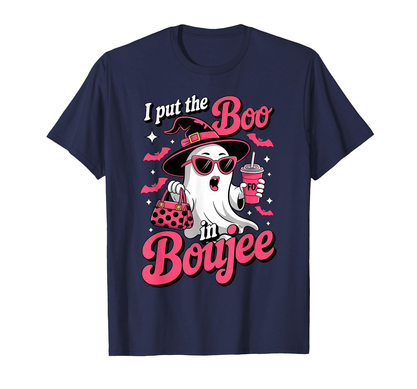 Ghost Boujee Witch Hat Coffee Halloween Costume Womens Girls T-Shirt