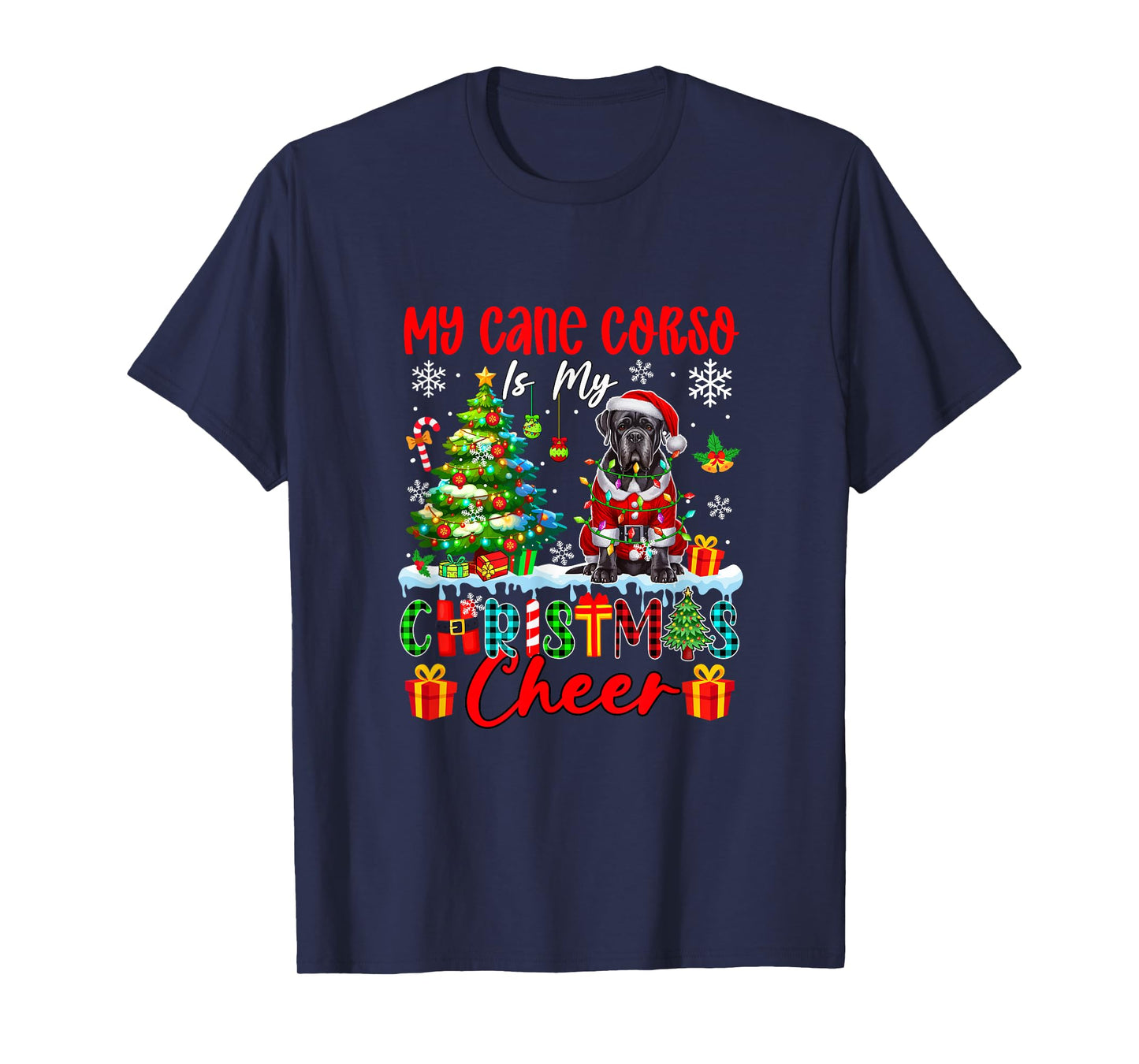 My Cane Corso is My Xmas Cheer Funny Santa Dog Owner Kids T-Shirt