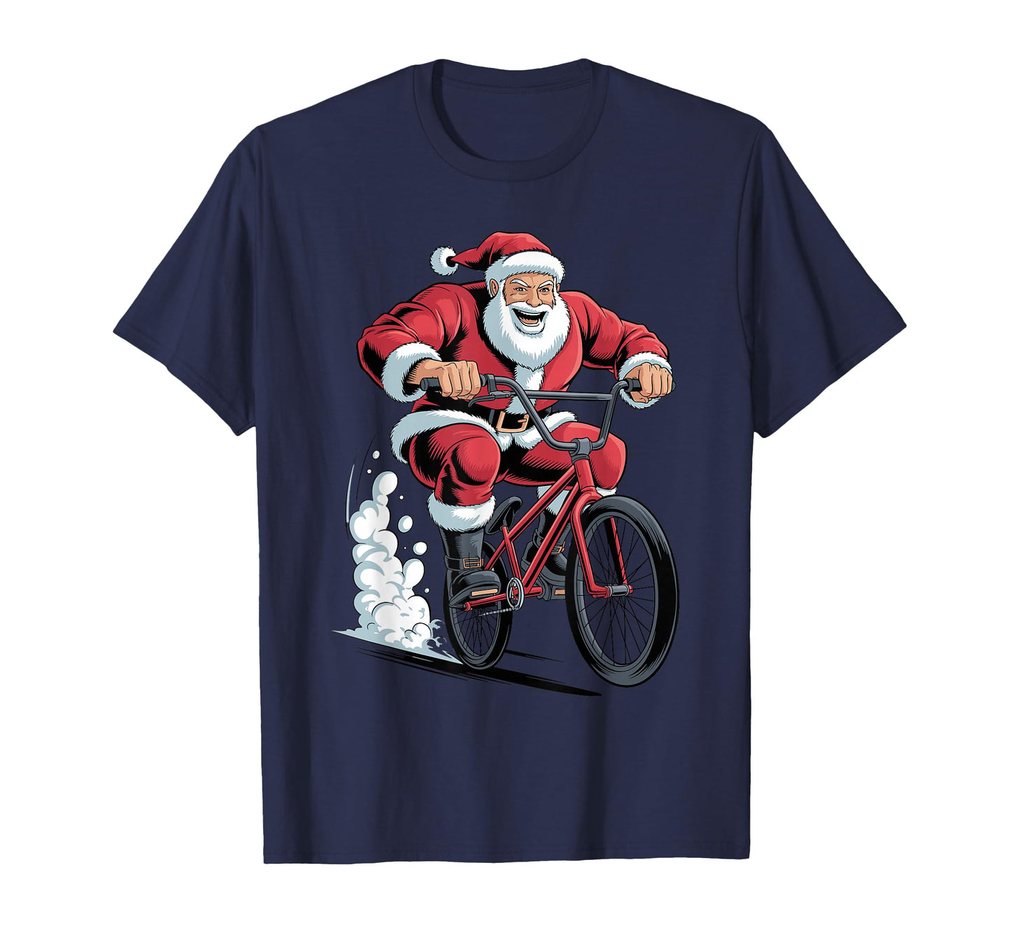 Santa Riding BMX Lover Funny Holiday Christmas Xmas Pajama T-Shirt
