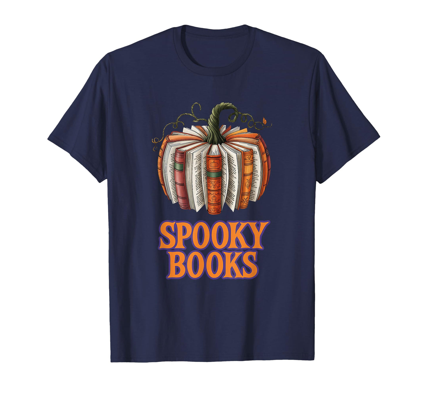 Spooky Books Halloween Pumpkin Tee for Book Lovers T-Shirt