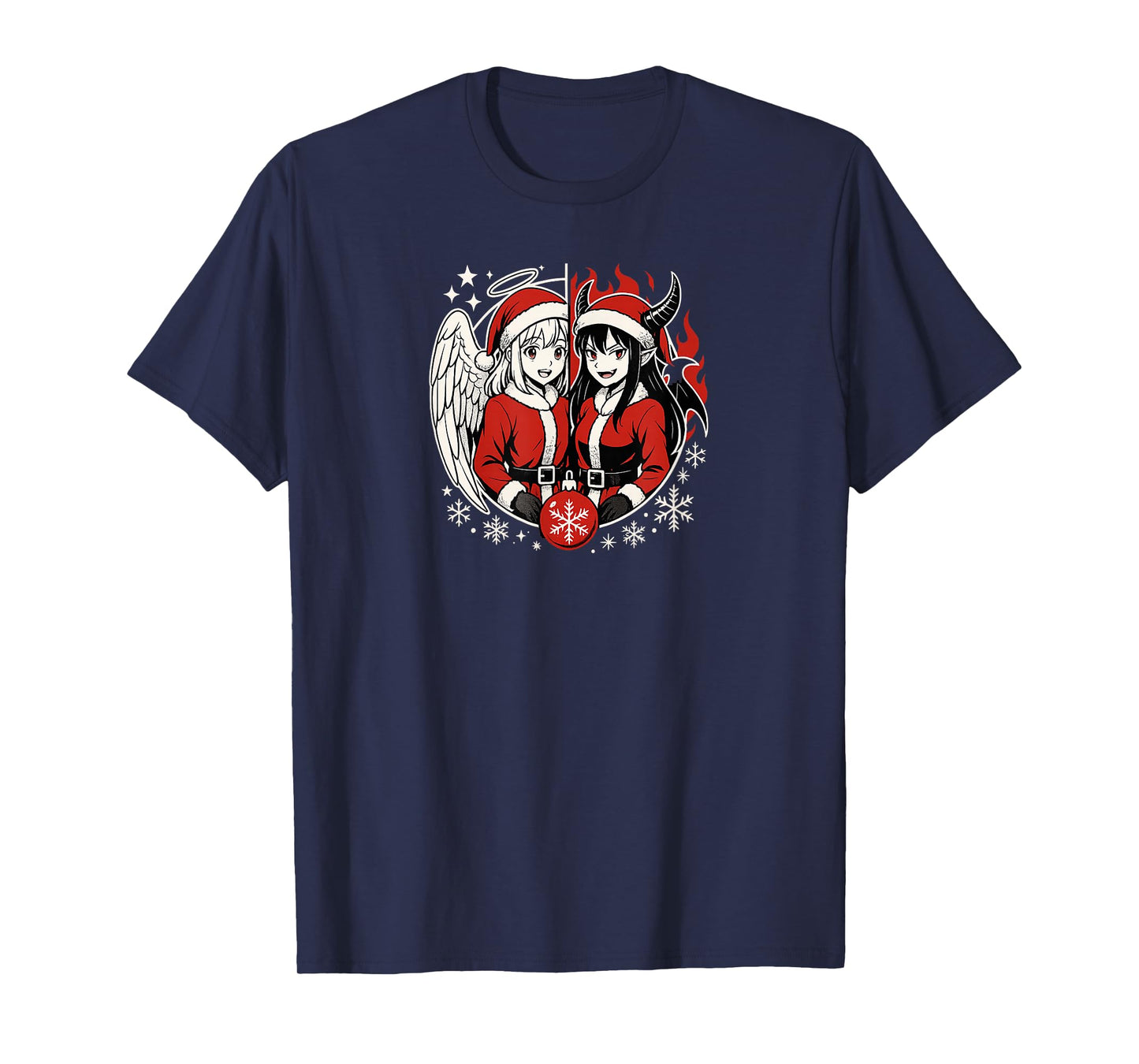 Angel vs Demon Santa Manga T-Shirt