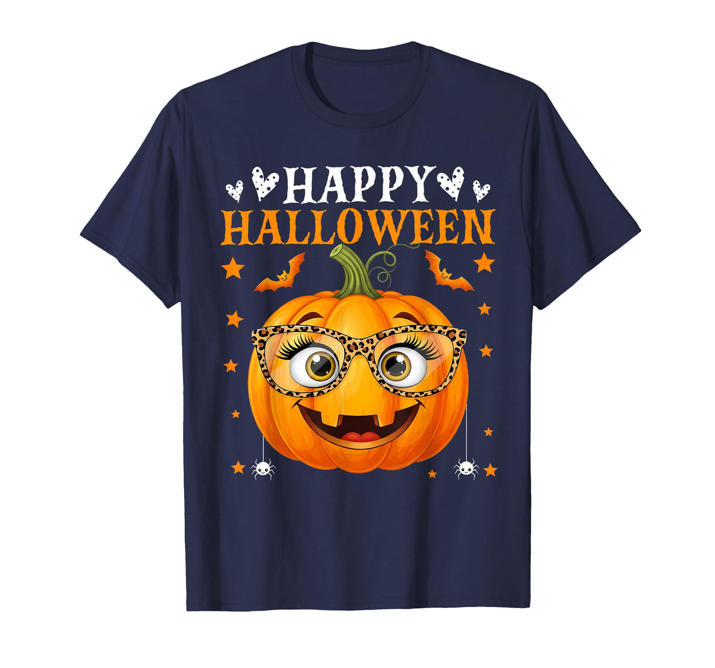 Happy Halloween Costume Funny Pumpkin Women Girls T-Shirt