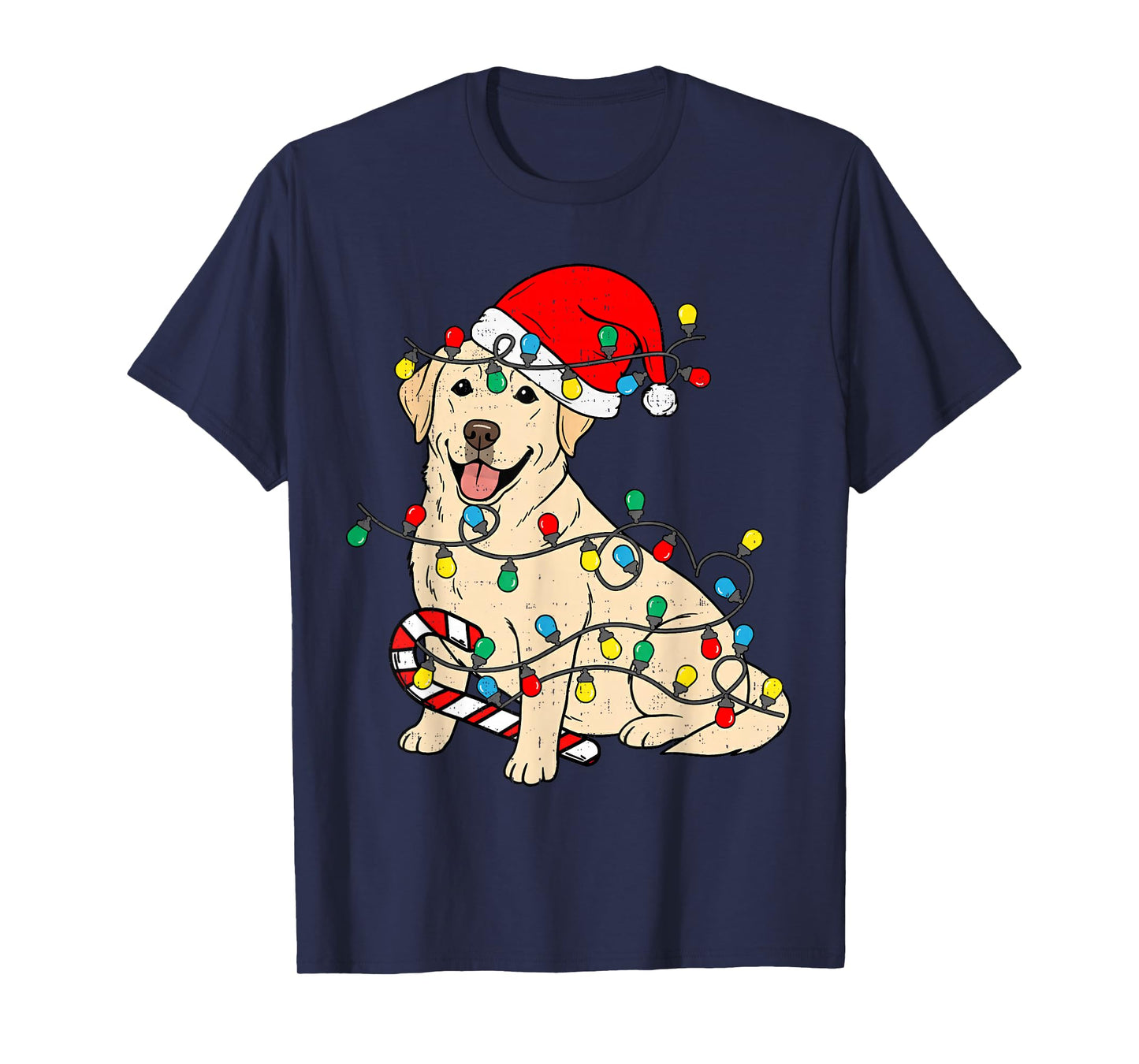 Labrador Retriever Dog Christmas Lights Xmas Pet Dog Lover T-Shirt