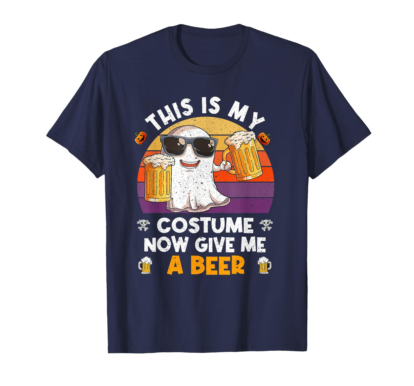 This is My Costume Now Give Me A Beer Halloween Skeleton T-Shirt