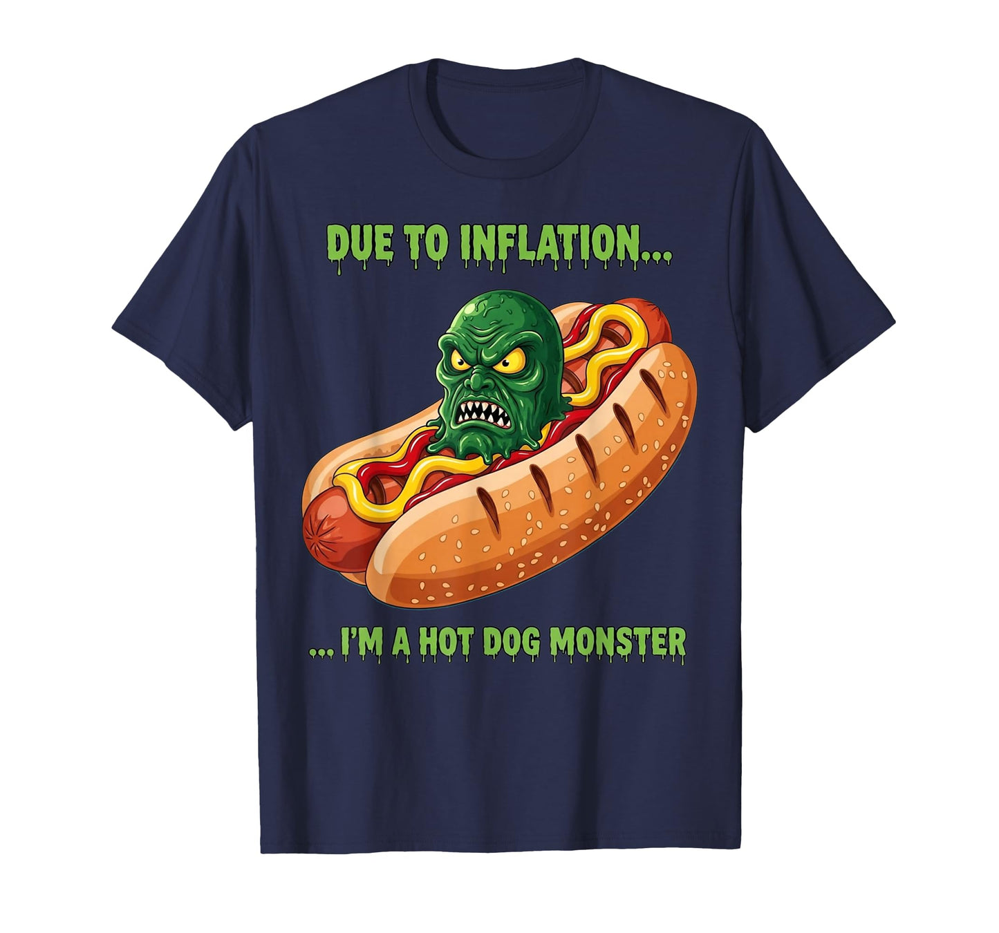 Hot Dog Monster Halloween Costume Funny Halloween 2025 T-Shirt