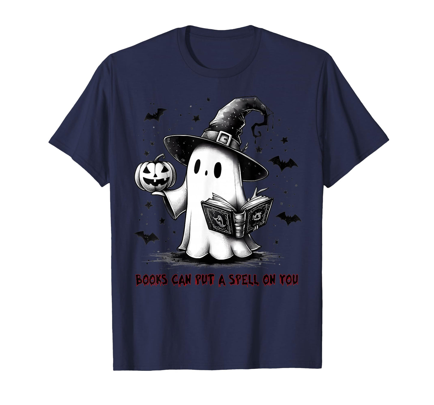 Books Can Put a Spell on You Halloween Witch Ghost Men Women T-Shirt
