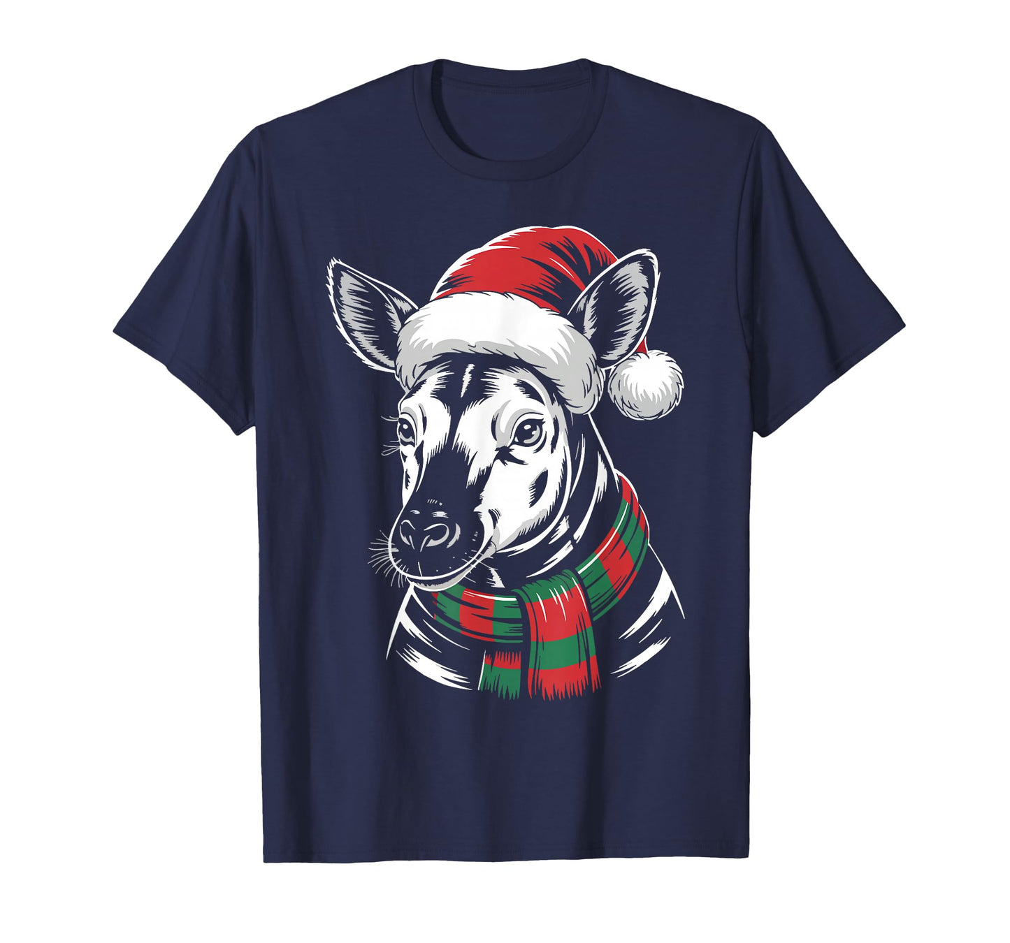 Okapi Xmas Santa Hat Scarf Christmas Costume T-Shirt