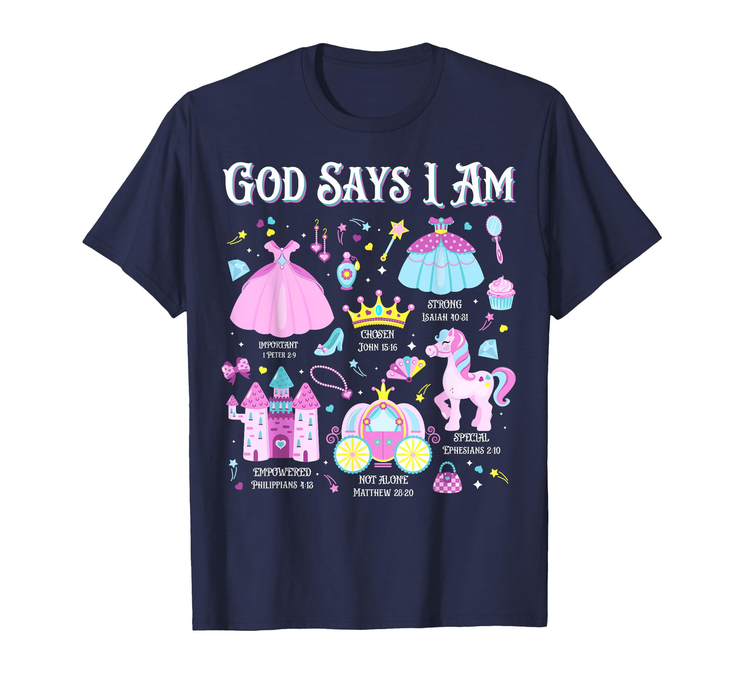 God Says I Am Princess Christian Cute Bible Readers Girl T-Shirt