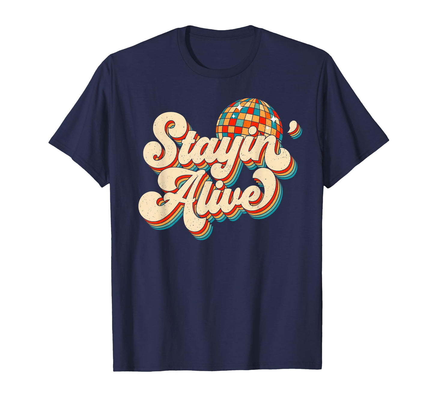 Stayin' Alive Bridesmaid Bride 80s Disco Bachelorette Party T-Shirt