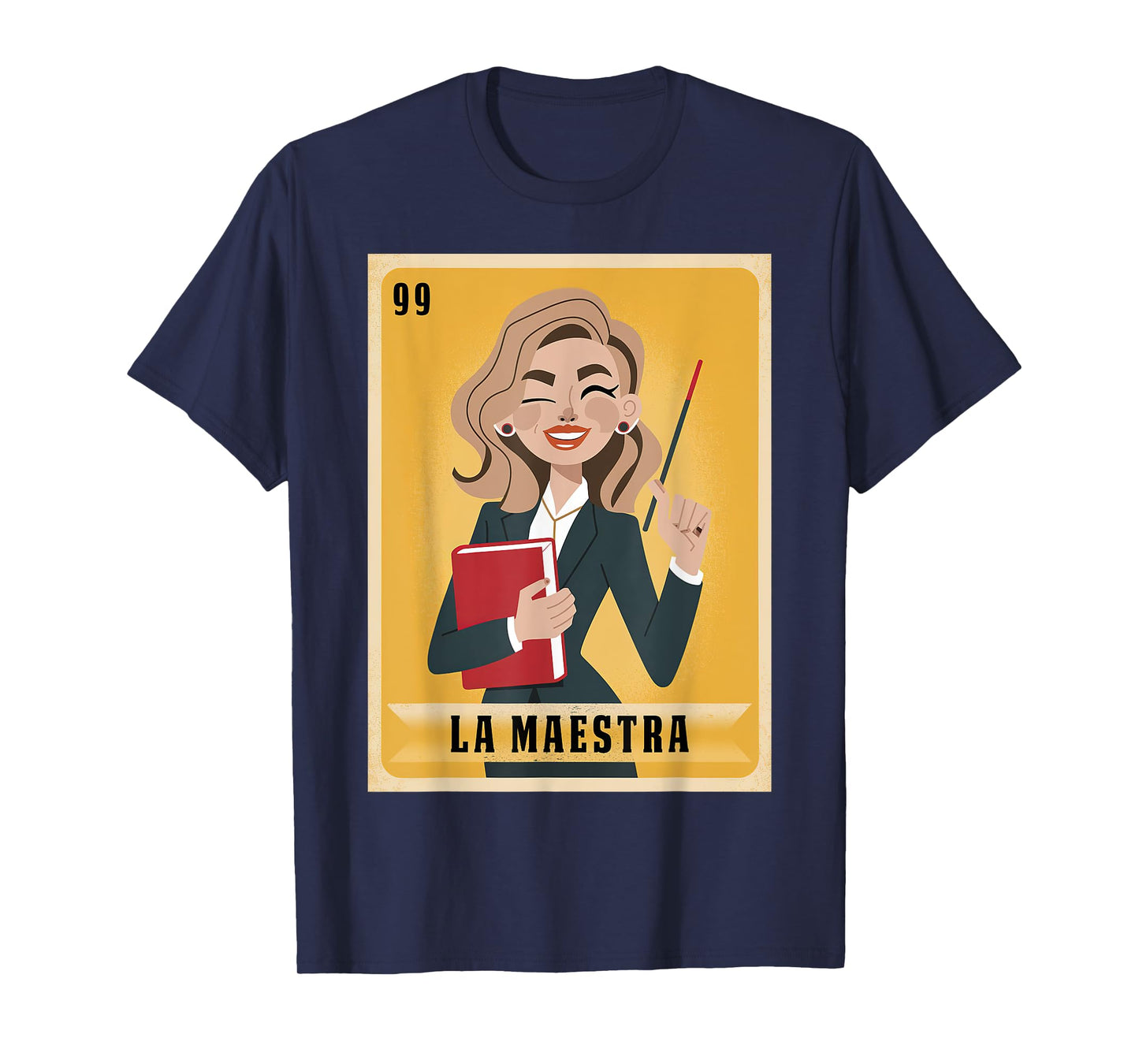 La Maestra Mexican Bingo Card Teacher Lottery Card T-Shirt