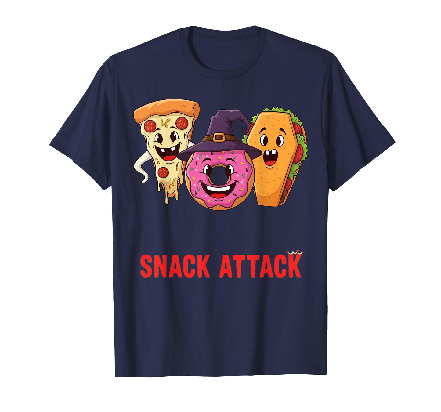 Snack Attack Funny Halloween Pizza Donut Taco T-Shirt