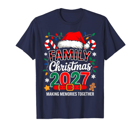 Family Christmas 2027 Matching Squad Santa Elf Funny Xmas T-Shirt