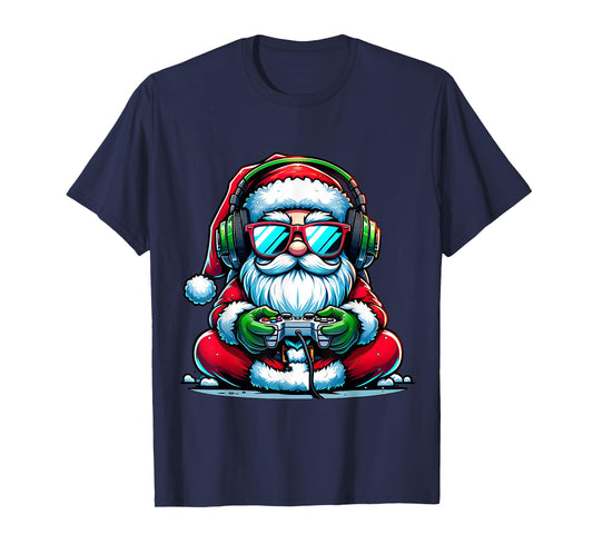 Christmas Gamer Boys Video Game Santa Xmas T-Shirt