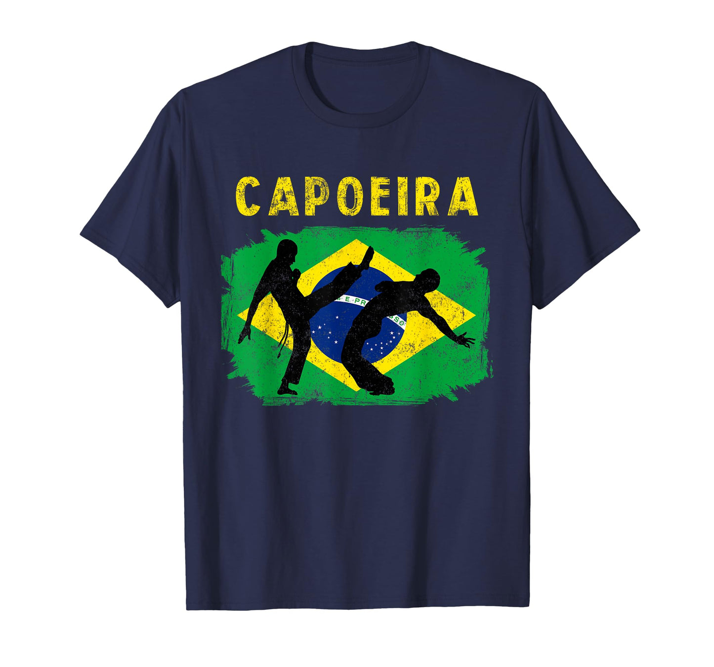 Vintage Capoeira Brazilian Flag Martial Arts Dance Fighter T-Shirt