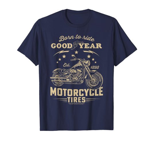 Goodyear Born To Ride Motorcycle Tires Vintage Logo T-Shirt